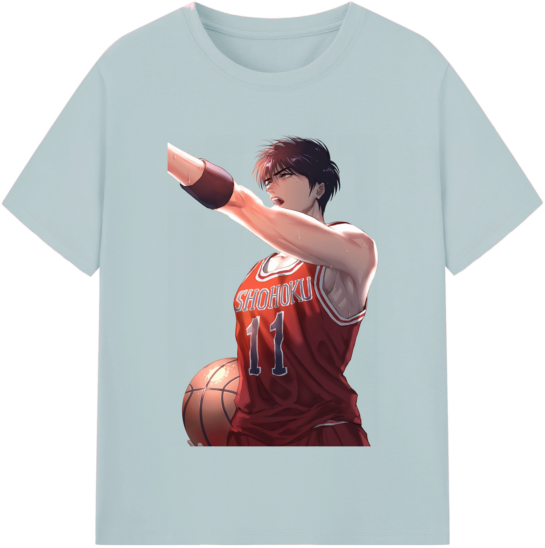 SLAM DUNK／スラムダンク 綿100％半袖Tシャツ（フロントプリント）